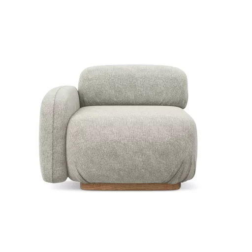 Ailani fotel modul 1 karfával bal - 95x95x73 ezüst színben