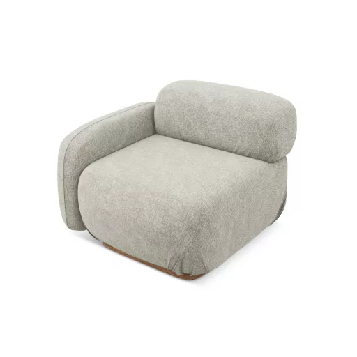 Ailani fotel modul 1 karfával bal - 95x95x73 ezüst színben