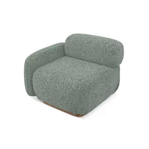 Ailani fotel modul 1 karfával bal - 95x95x73 világoszöld színben