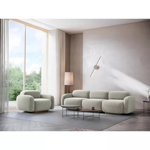  Ailani fotel modul 1 karfával jobb - 95x95x73 ezüst színben