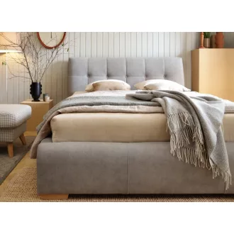   Aston kárpitozott ágyneműtartós ágy előről nyíló gázrugós ágyráccsal - 106 cm magas fejvéggel - 140 X 200 fekvőfelület