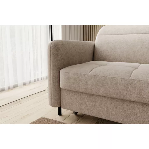 Gomis L-alakú ágyazható homokszínű sarokkanapé - jobbos - Raquel18 szövettel gyors szállítással