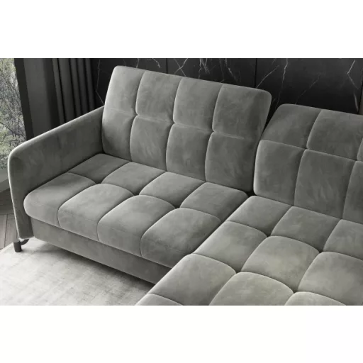 Loretta L-alakú ágyazható sütétzöld sarokgarnitúra - balos - Monolith37 vízlepergető bársonyszövettel - gyors szállítással