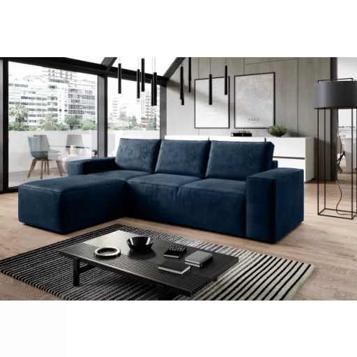 Sila ágyazható dán design sarokkanapé - balos