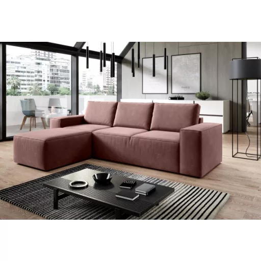 Sila ágyazható dán design sarokkanapé - balos