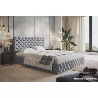   Békéscsaba ágykeret 140 X 200 fekvőfelület, ágyráccsal és ágyneműtartóval, Jasmine90 szürke Expressz szállítással