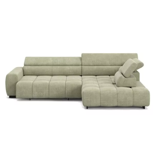 Alberta L-alakú sarokkanapé - jobbos - zárt - 306 cm X 228 cm - elektromosan mélyíthető ülőfelülettel
