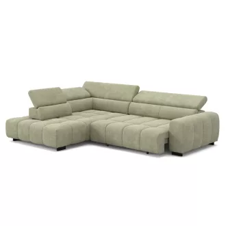   Alberta L-alakú sarokkanapé - balos - zárt - 306 cm X 228 cm - elektromosan mélyíthető ülőfelülettel 