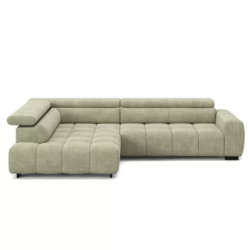 Alberta L-alakú sarokkanapé - balos - zárt - 306 cm X 228 cm - elektromosan mélyíthető ülőfelülettel 