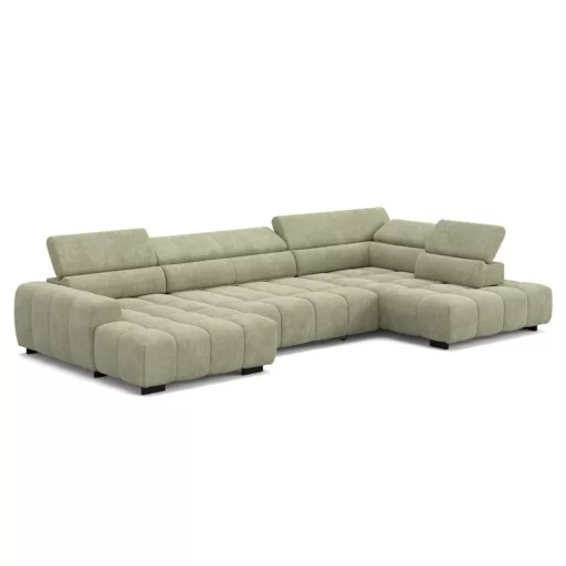 Alberta U-alakú sarokkanapé - jobbos - 186 cm X 396 cm X 228 cm - elektromosan mélyíthető ülőfelülettel