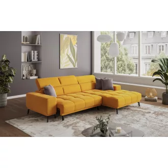   Jomba L-alakú sarokkanapé - jobbos - nyitott - 293 cm X 185 cm - elektromosan mélyíthető ülőfelülettel 