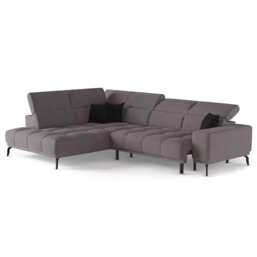 Jomba L-alakú sarokkanapé - balos - zárt - 308 cm X 226 cm - elektromosan mélyíthető ülőfelülettel 