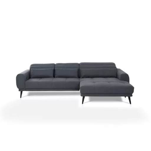 Monumental L-alakú sarokkanapé - jobbos - nyitott - 288 cm X 178 cm - elektromosan mélyíthető ülőfelülettel 