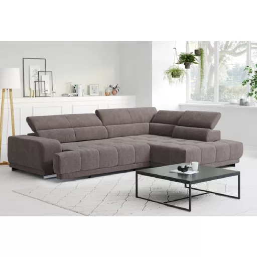 Polar L-alakú sarokkanapé - jobbos - zárt - 313 cm X 226 cm - elektromosan mélyíthető ülőfelülettel 