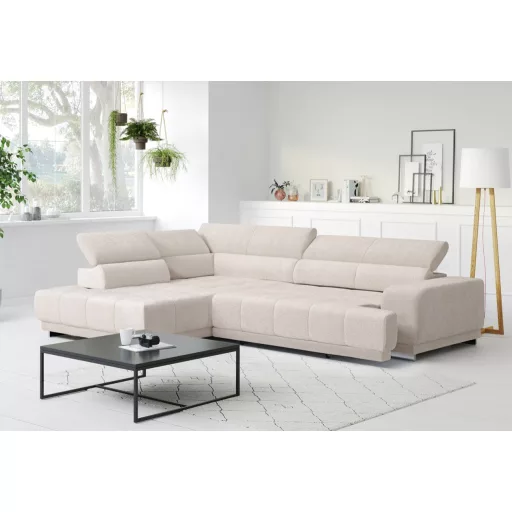 Polar L-alakú sarokkanapé  - balos - zárt - 313 cm X 226 cm - elektromosan mélyíthető ülőfelülettel 