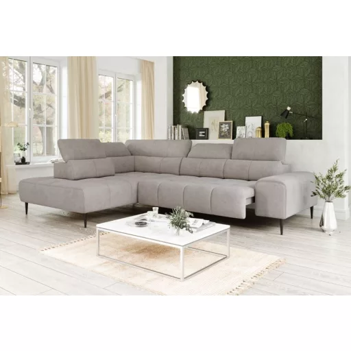 Theo L-alakú sarokkanapé - balos - zárt - 308 cm X 222 cm - elektromosan mélyíthető ülőfelülettel 