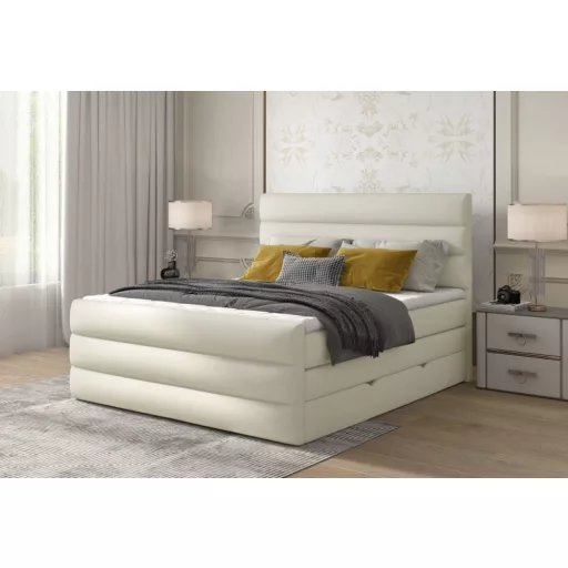 Cade ágyneműtartós boxspring ágy 140 X 200 - hideghab topper
