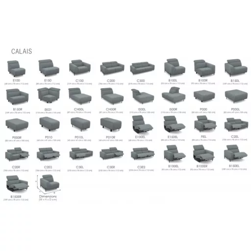 Calais sarokgarnitúra 176 cm X 281 cm - bal