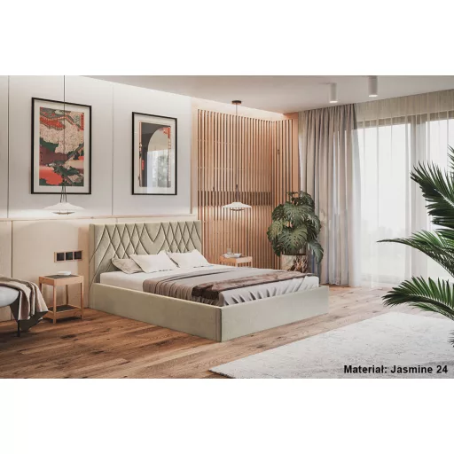 Chevron ágykeret (keskeny) 120 X 200 fekvőfelület, ágyráccsal és ágyneműtartóval