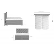 Cloe motoros boxspring ágy 160 X 200  hideghab topper