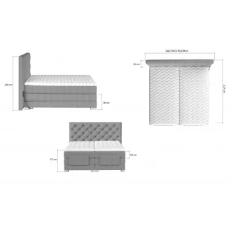 Cloe motoros boxspring ágy 180 X 200  hideghab topper