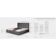   Cortina kárpitozott ágy - 106 cm magas fejvéggel - 160 X 200 fekvőfelület