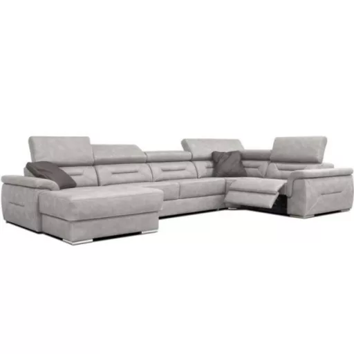 Domino U-alakú ágyazható, ágyneműtartós elektromos relax sarokgarnitúra - 170 cm X 375 X 220 cm - balos