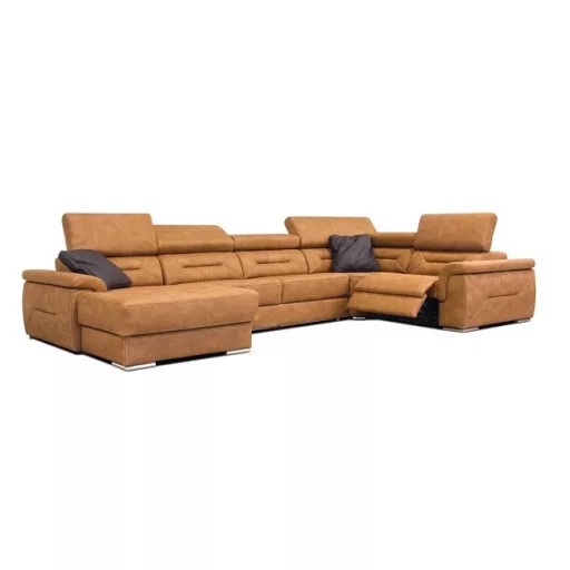 Domino U-alakú elektromos relax sarokgarnitúra - 170 cm X 375 X 220 cm - balos