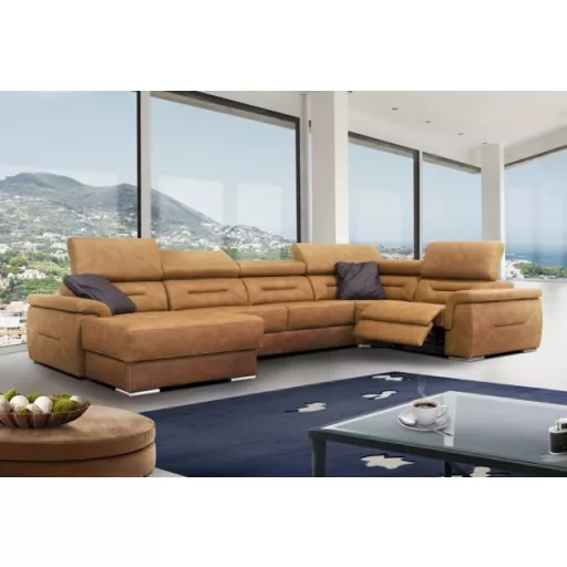 Domino U-alakú elektromos relax sarokgarnitúra - 170 cm X 375 X 220 cm - balos