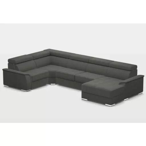 Flexoo U-form ágyazható, ágyneműtartós elektromos relax sarokkanapé - 222 cm X 377 cm X 170 cm - jobbos