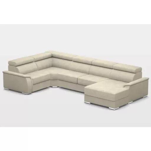 Flexoo U-form ágyazható, ágyneműtartós elektromos relax sarokkanapé - 222 cm X 377 cm X 170 cm - jobbos