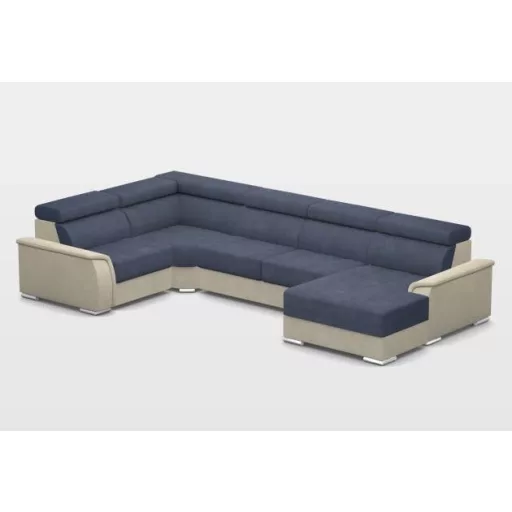 Flexoo U-form ágyazható, ágyneműtartós elektromos relax sarokkanapé - 222 cm X 377 cm X 170 cm - jobbos