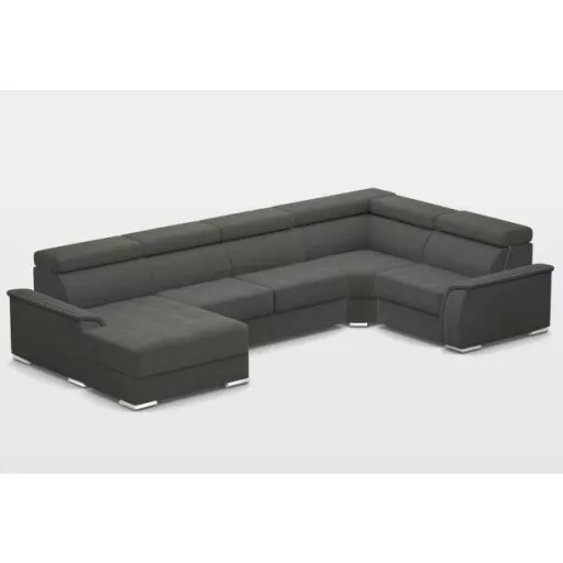 Flexoo U-form elektromos relax sarokkanapé - 170 cm X 377 X 212 cm - balos