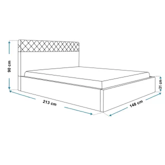   Fundament ágykeret (keskeny) 120 X 200 fekvőfelület, ágyráccsal és ágyneműtartóval
