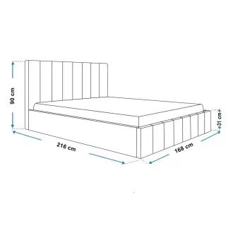   Gyöngyös ágykeret (keskeny) 200 X 200 fekvőfelület, ágyráccsal és ágyneműtartóval