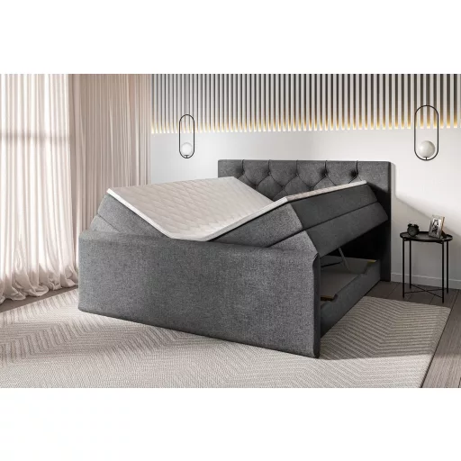 Huggo boxspring ágy ágyneműtartóval 100 X 200