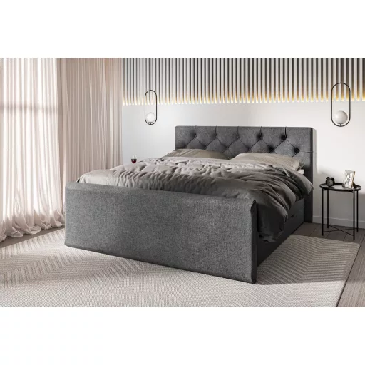 Huggo boxspring ágy ágyneműtartóval 100 X 200