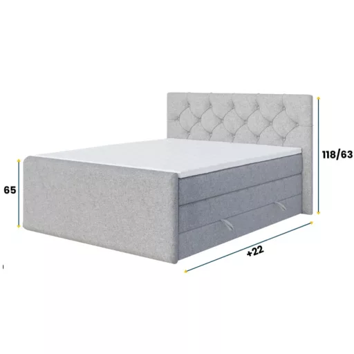 Huggo boxspring ágy ágyneműtartóval 100 X 200