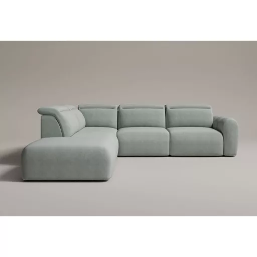 Coriso L-alakú sarokkanapé - balos - zárt - 279 cm X 212 cm - elektromosan mélyíthető ülőfelülettel 