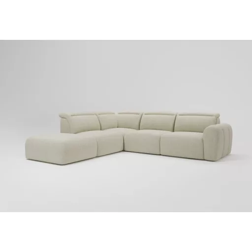 Coriso L-alakú sarokkanapé - balos - zárt - 279 cm X 212 cm - elektromosan mélyíthető ülőfelülettel 