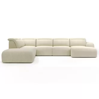   Coriso U-alakú sarokkanapé - balos - 212 cm X 349 cm X 207 cm - elektromosan mélyíthető ülőfelülettel
