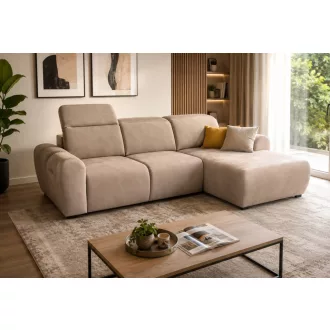   Coriso sarokkanapé - balos - nyitott - 278 cm X 207 cm - elektromosan mélyíthető ülőfelülettel - Letto11 kiállítási