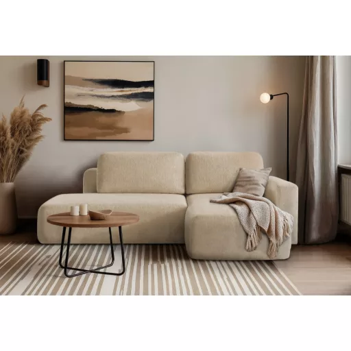 Cosy kis L-alakú sarokülő ágyneműtartós és ágyazható - jobbos 244 cm X 160 cm