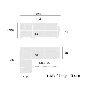 LS Daytona ágyazható sarokgarnitúra