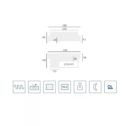 Florence sarokgarnitúra ágyneműtartós és ágyazható - jobbos 280 cm X 166 cm