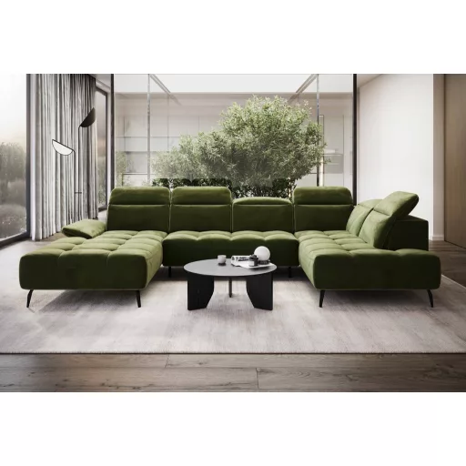 Mason U-alakú sarokkanapé - jobbos - 207 cm X 349 cm X 207 cm - elektromosan mélyíthető ülőfelülettel