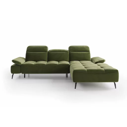 Mason L-alakú sarokkanapé - jobbos - nyitott - 278 cm X 207 cm - elektromosan mélyíthető ülőfelülettel 