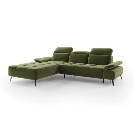 Mason L-alakú sarokkanapé  - balos - nyitott - 278 cm X 207 cm - elektromosan mélyíthető ülőfelülettel 