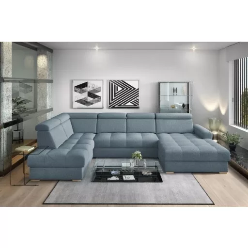 LS Riva U-alakú ágyazható sarokkanapé - balos 210 cm X  349 cm X 189 cm