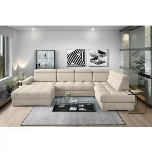 LS Riva U-form ágyazható sarokkanapé - jobbos 189 cm X  374 cm X 210 cm